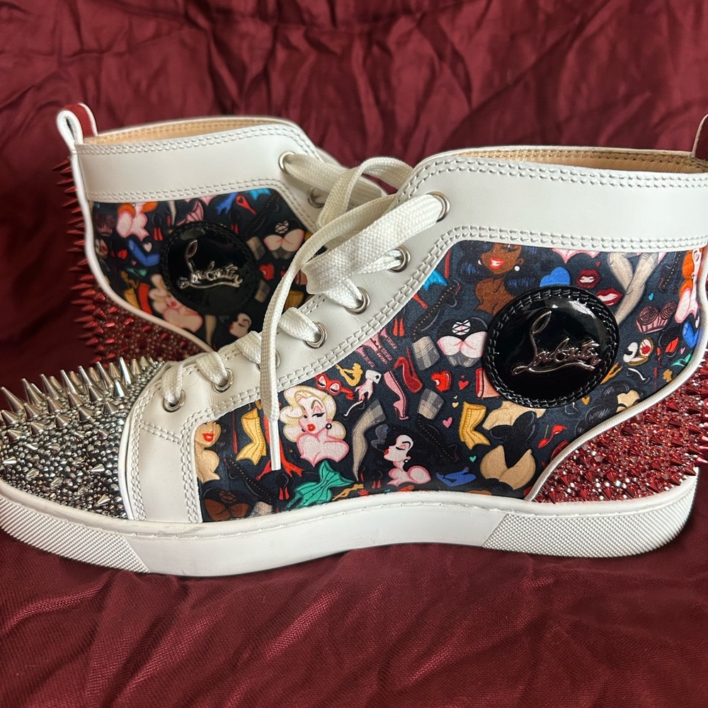 Christian Louboutin Dr. Bored Pinup Collab Strass and Spiked Sneakers